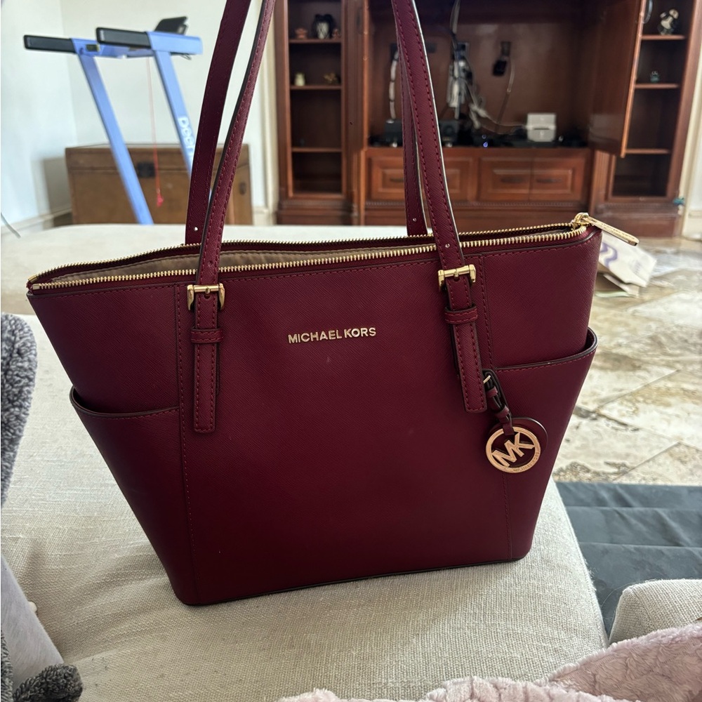 Michael Kors Deep Red Tote Bag